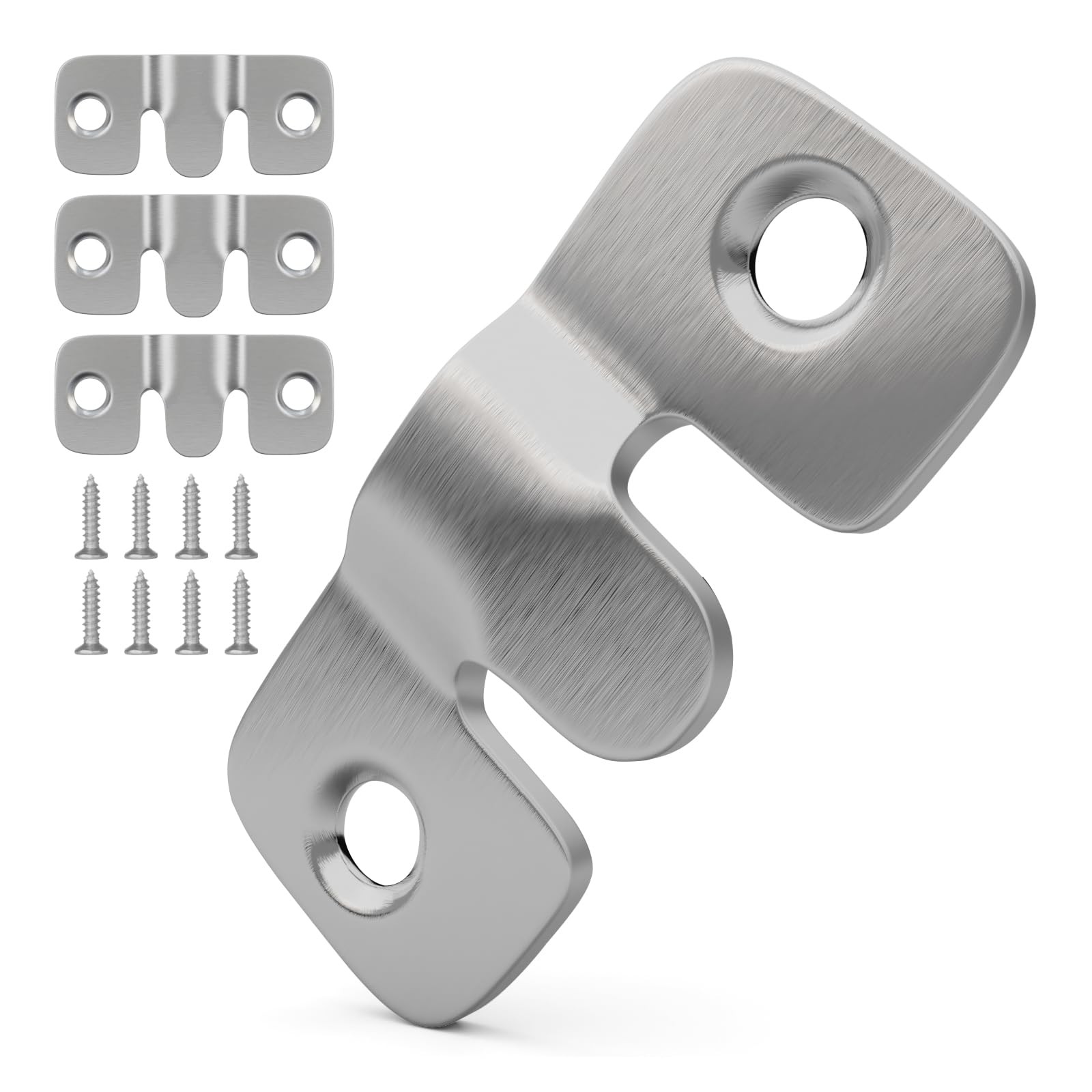 4 Pcs Stainless Steel Interlocking Picture Hangers Flush-Mount Brackets