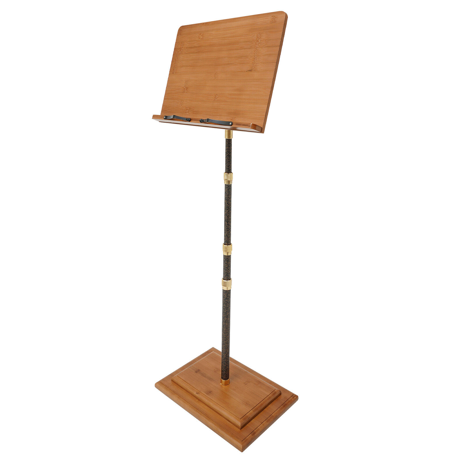 Height Adjustable Bamboo Music Stand Bamboo Conductor Music Stand W/ Wide Wooden