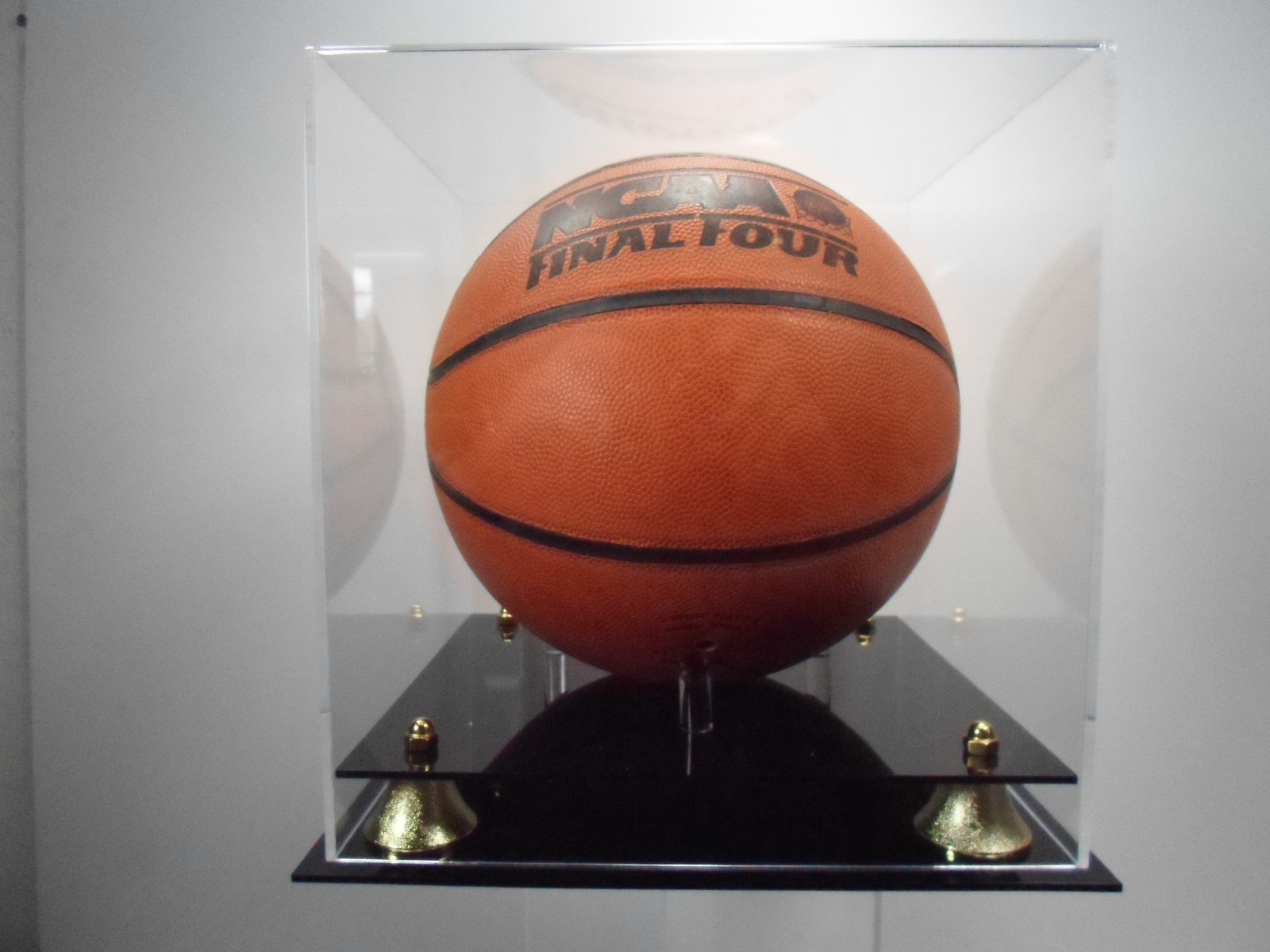 Final Four Basketball Display Case acrylic with two-tier base. NCAA NBA