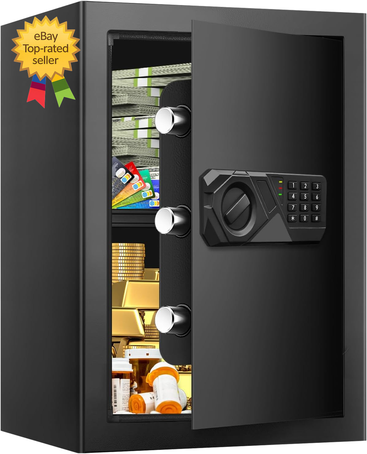 3.0 Cuft Fireproof Safe for Home Use  Digital Home Safes Fireproof Waterproof