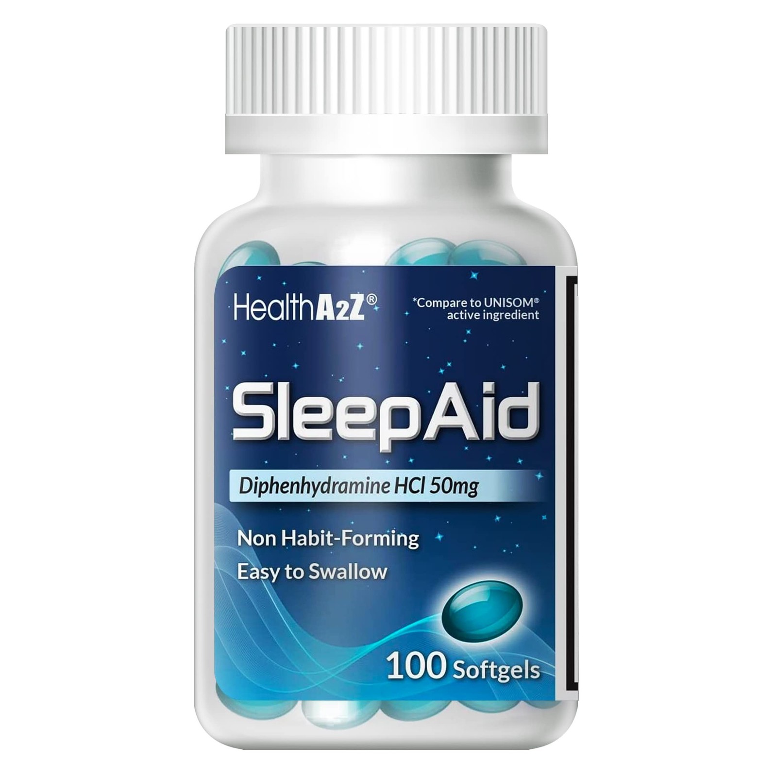HealthA2Z Sleep Aid Diphenhydramine Softgels 50mg (100 Count)