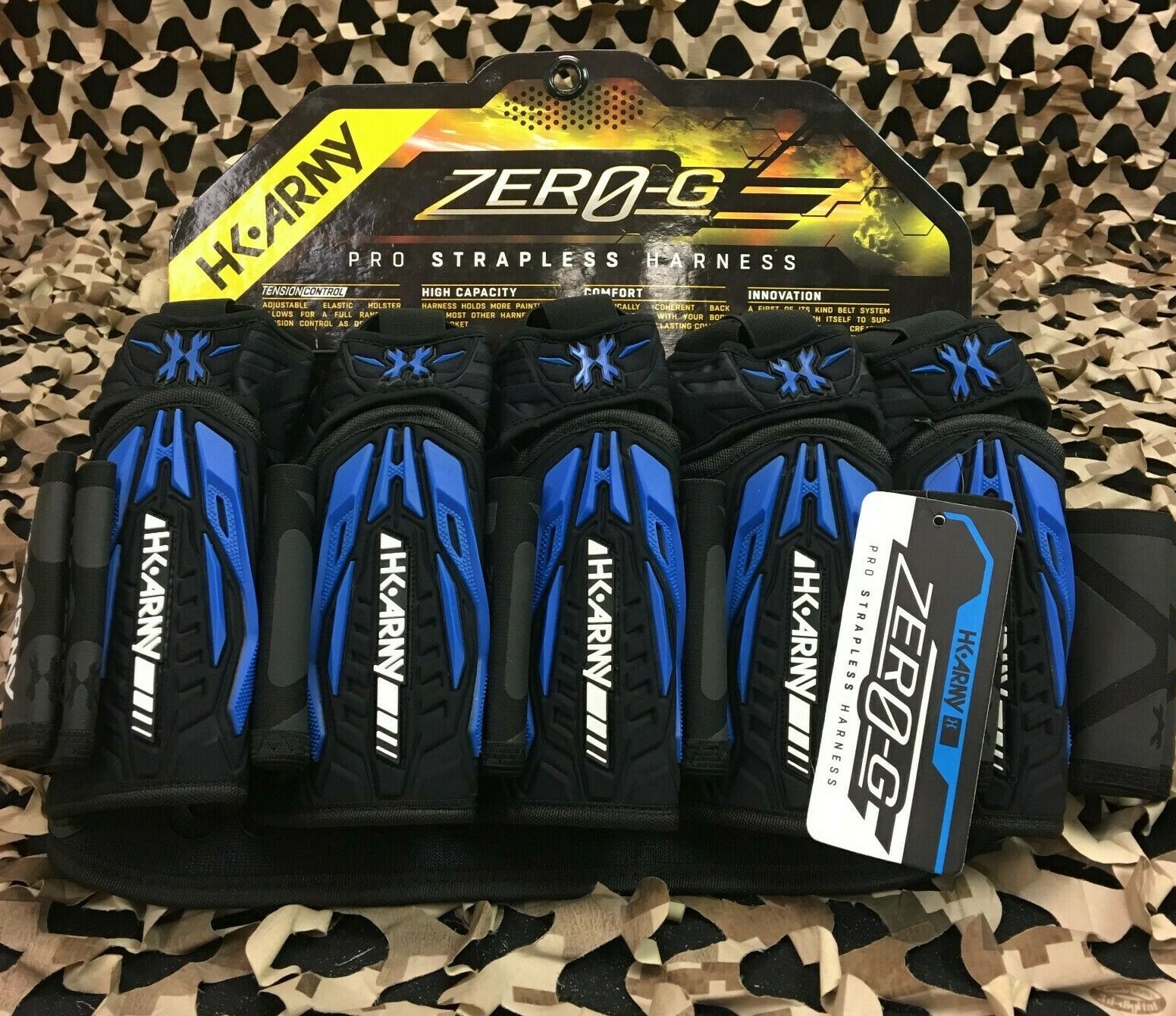 NEW HK Army Zero-G 2.0 5+4+4 Paintball Harness - Black/Blue