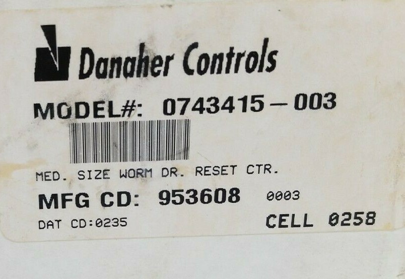 Danaher Controls 0743415-003 Worm Drive