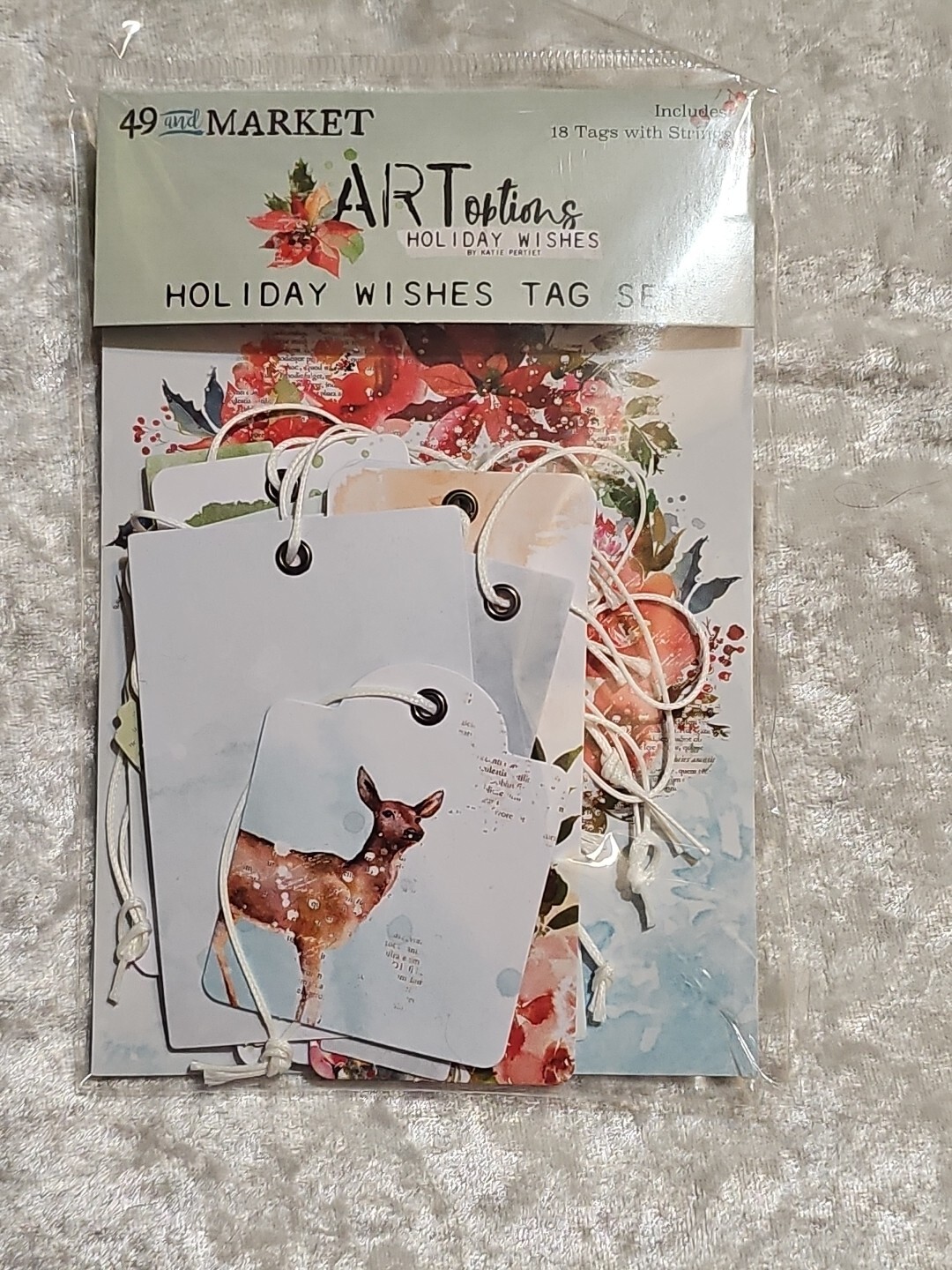 49 and Market Holiday Wishes Tag Set 18 Tags With Strings