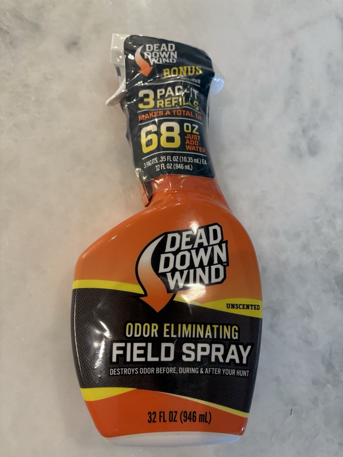 Dead Down Wind Odor Eliminating Unscented 32oz Evolve Field Spray +3 Refills