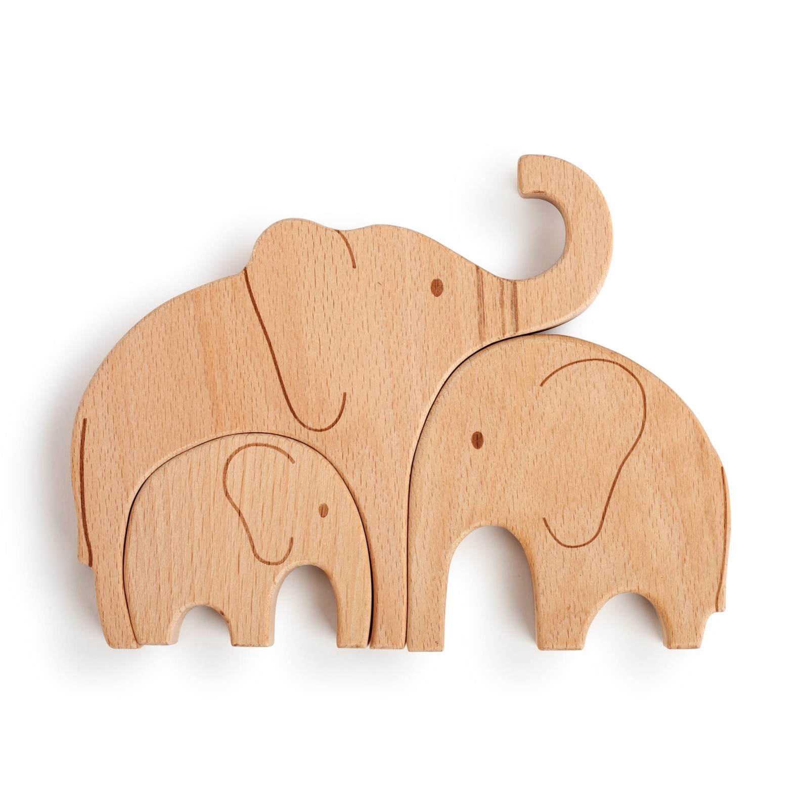 Demdaco Just Us Puzzle Our Our Little Peanut Elephant, Wood 7"x0.75"x5.5"H
