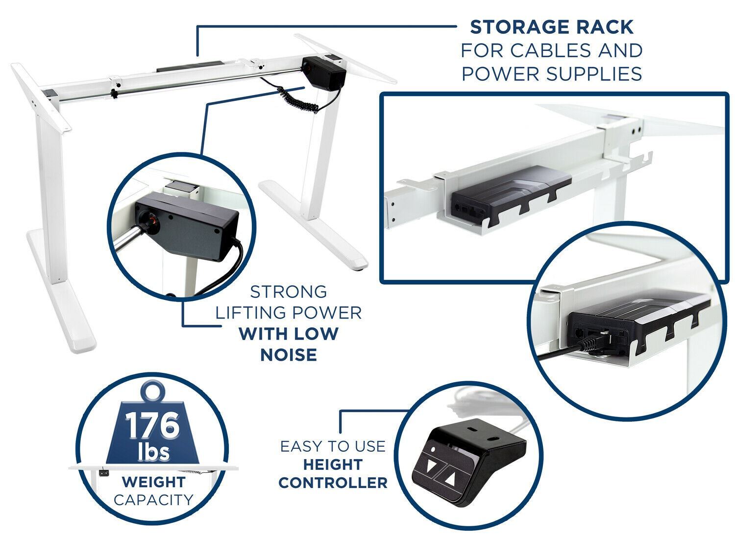 Mount-It! Electric Standing Desk Frame | White, Open Box