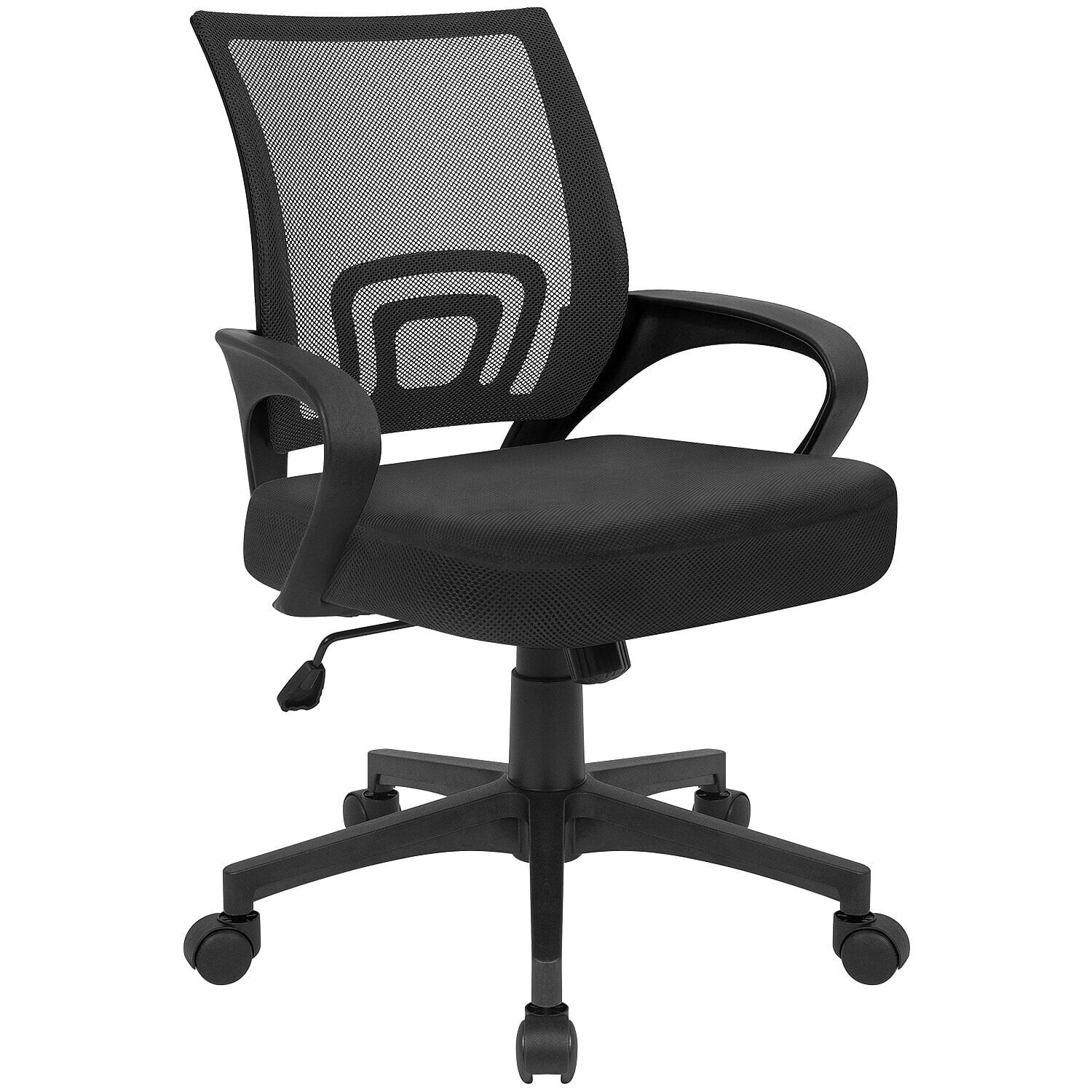 Lacoo Office Chair 36.5" Adjustable Height Cushioned Rolling Swivel Wheels Black