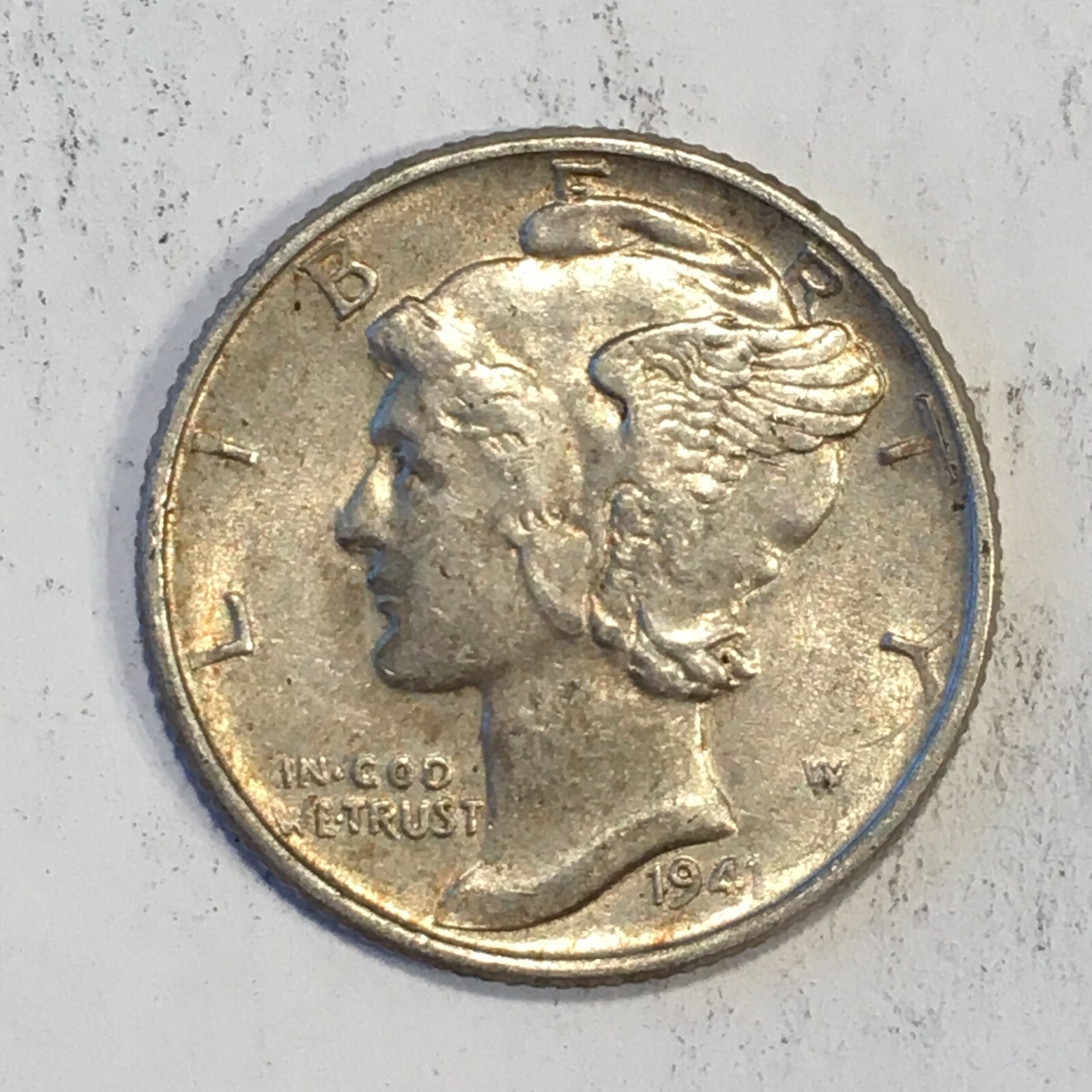 1941 Silver Mercury Dime - High Quality Scans #L805