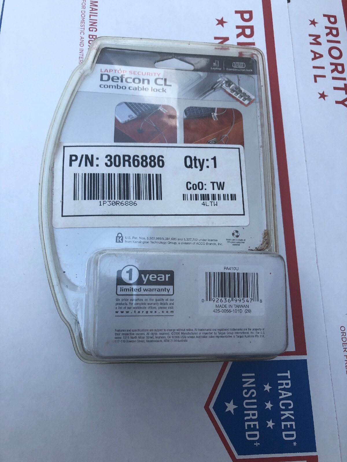 Targus Defcon CL Notebook Security Combo Cable Lock Open&Close NEW In Packaging