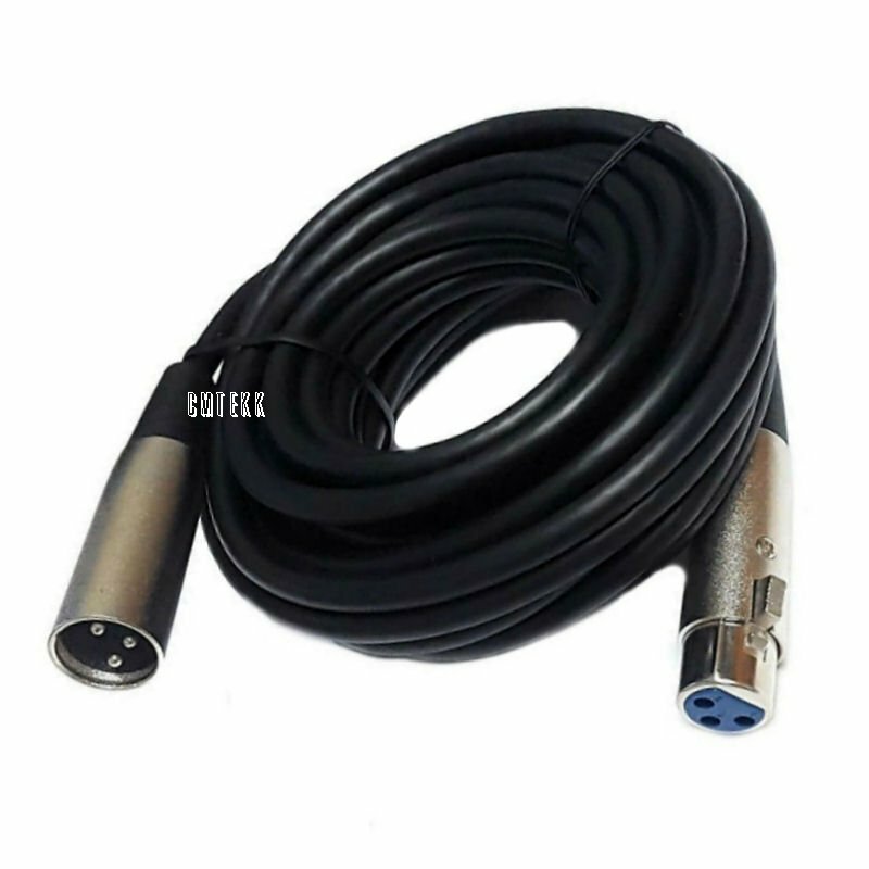 25ft Shielded 3-Pin XLR Balanced Microphone Mic Audio Cable Cord Male to Female