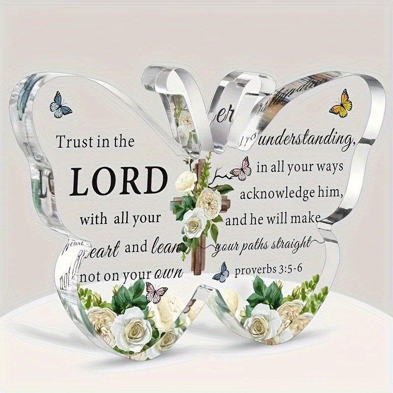 Unique Butterfly Acrylic Christian Plaque Proverbs Religious Keepsake Gift