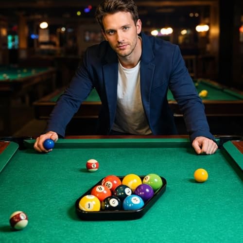 Black Billiards 9 Ball Diamond Pool Table Ball Rack, Plastic 9-Ball Pool Table