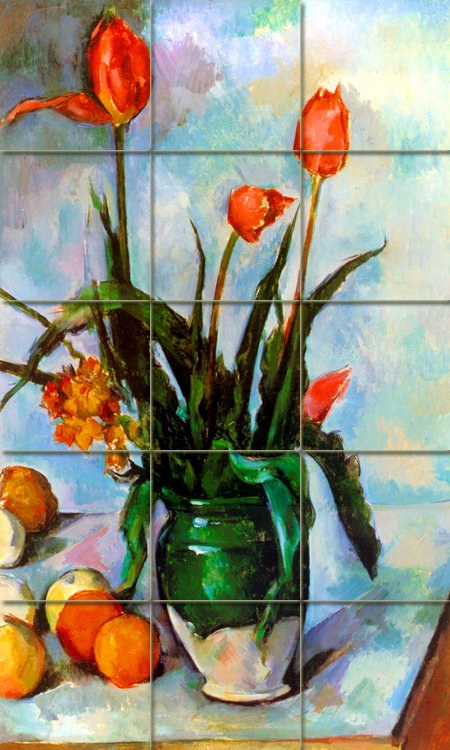 Art Cezanne Tulips Vase Mural Ceramic  Backsplash Bath Decor Tile #72