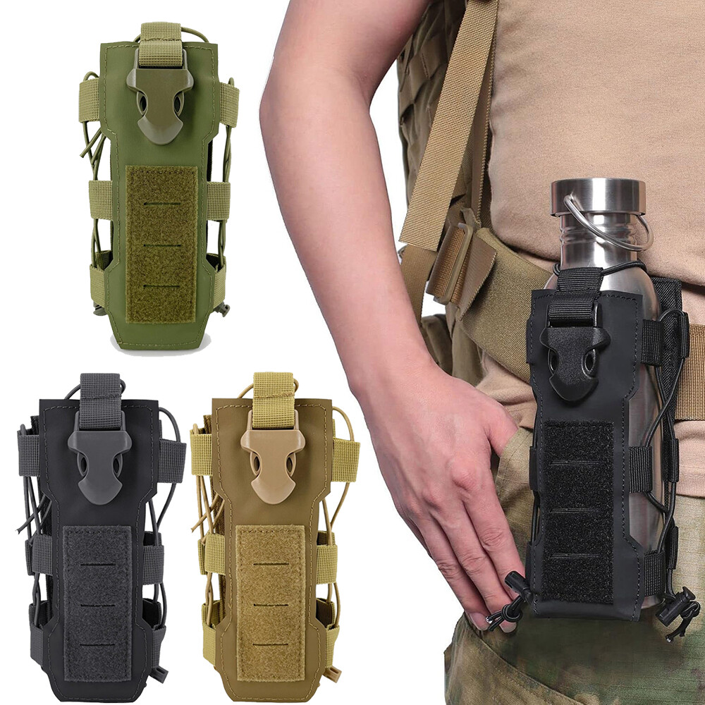 Outdoor Sports Adjustable MOLLE Water Bottle Holder Tactical Interphone Pouch