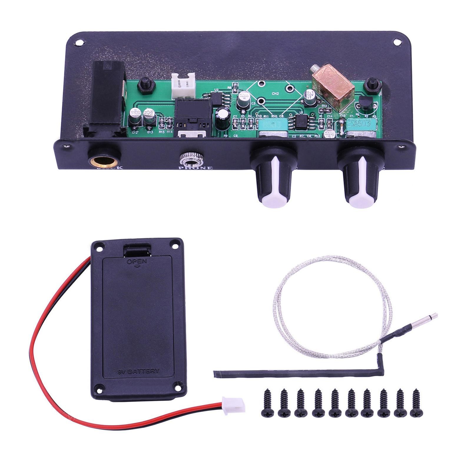Pre-wired Silent Travel Guitar Pickups with Volume Tone Control & Battery Box