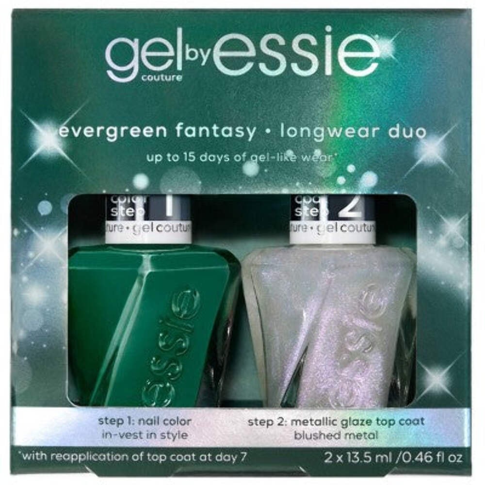 essie gel by essie Evergreen Fantasy Longwear Duo Gift Set Vegan Nail Polish Set