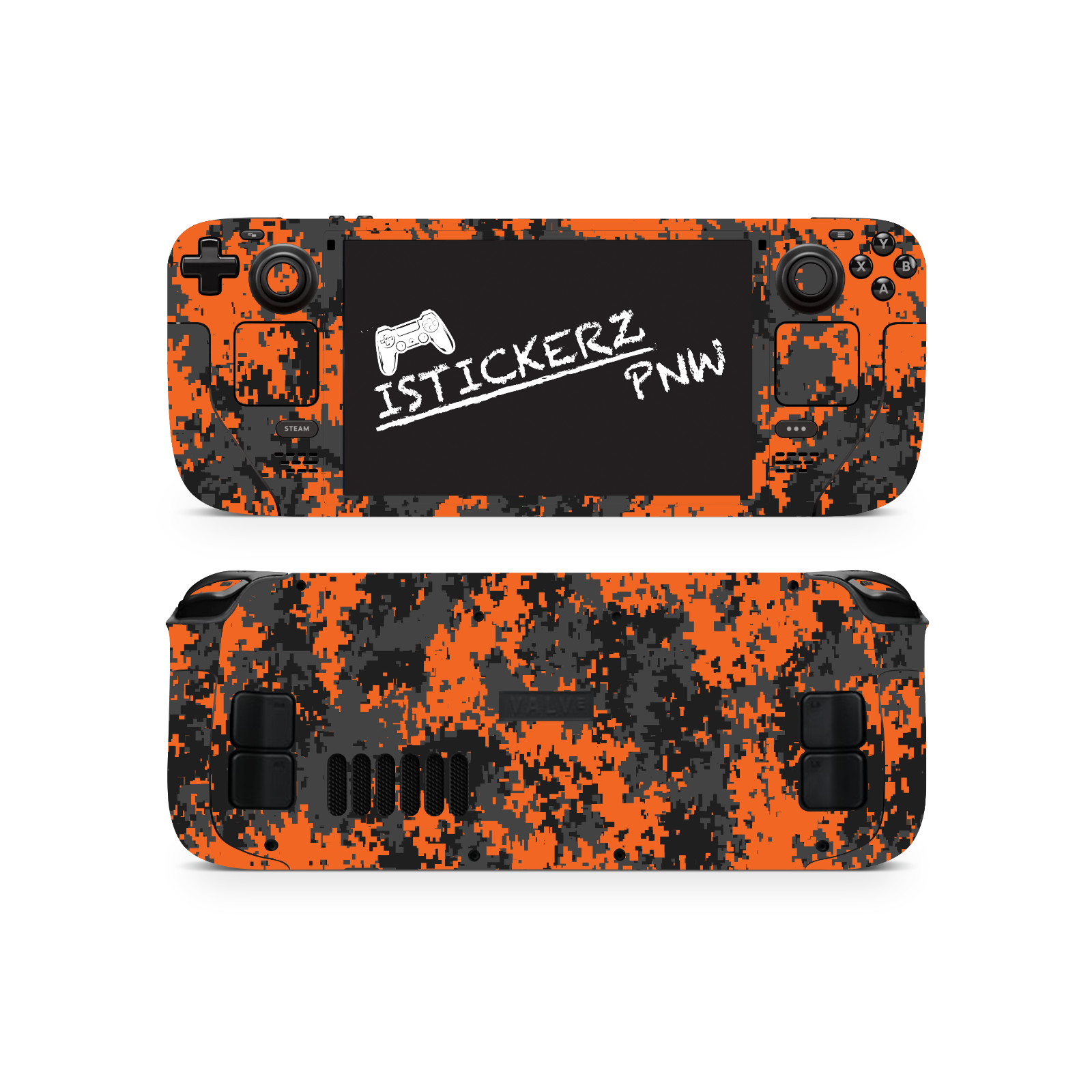 Orange Camo Vinyl Wrap Skin Compatible with Steam Deck OLED- Steam Deck Skins