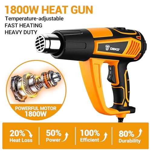 Heat Gun Hot Air Gun: 1800W Heat Guns with Variable Temperature Control 120℉