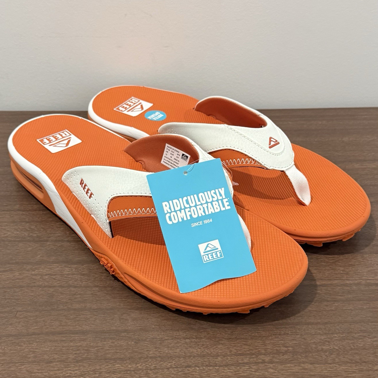 Reef Fanning Pregame 'Texas' Orange Flip Flops Sandals Bottle Opener Men’s Sz 12