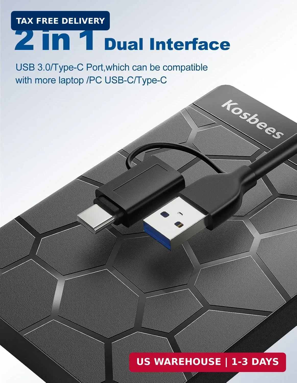 500GB External Hard Drive for Windows & Mac