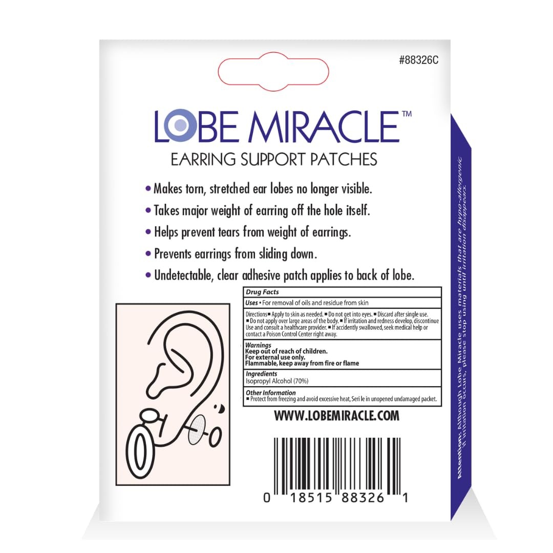 - Clear Earring Support Patches - Earring Backs For Droopy Ears - Ear Care Pr...
