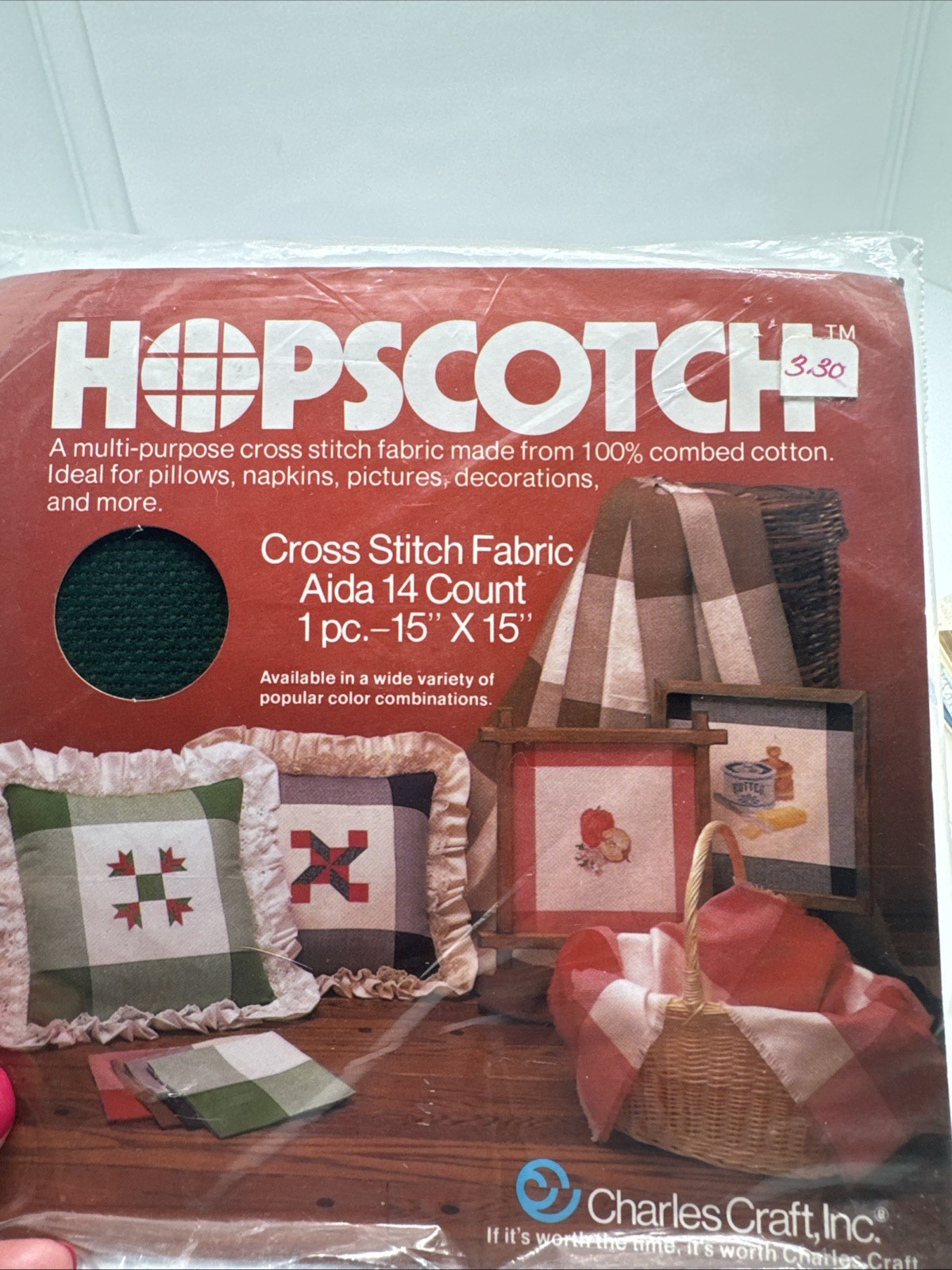hopscotch cross stitch fabric Aida 14 Count 15 X 15