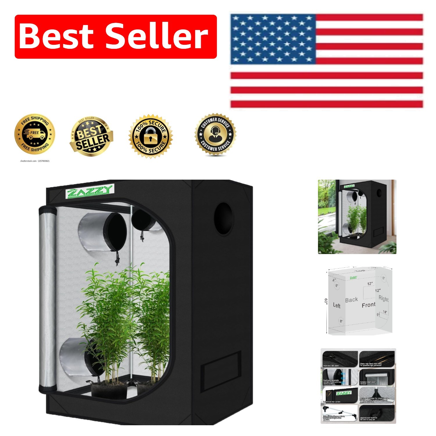 Sturdy Indoor Grow Room Tent 24"x36"x60" - Designed for Plant Enthusiasts