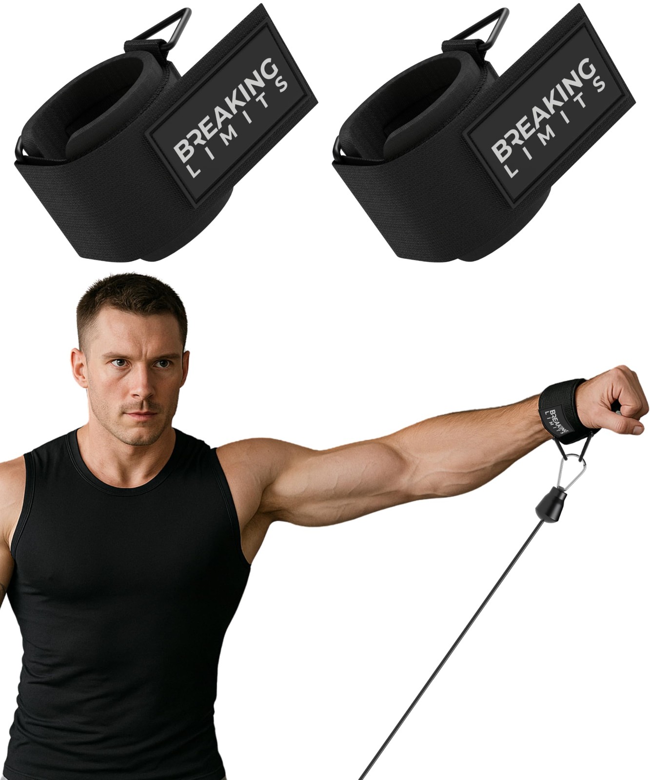 Wrist Cuffs Gym - Wrist Straps for Cable Machines - Lifting Cuffs for Cables
