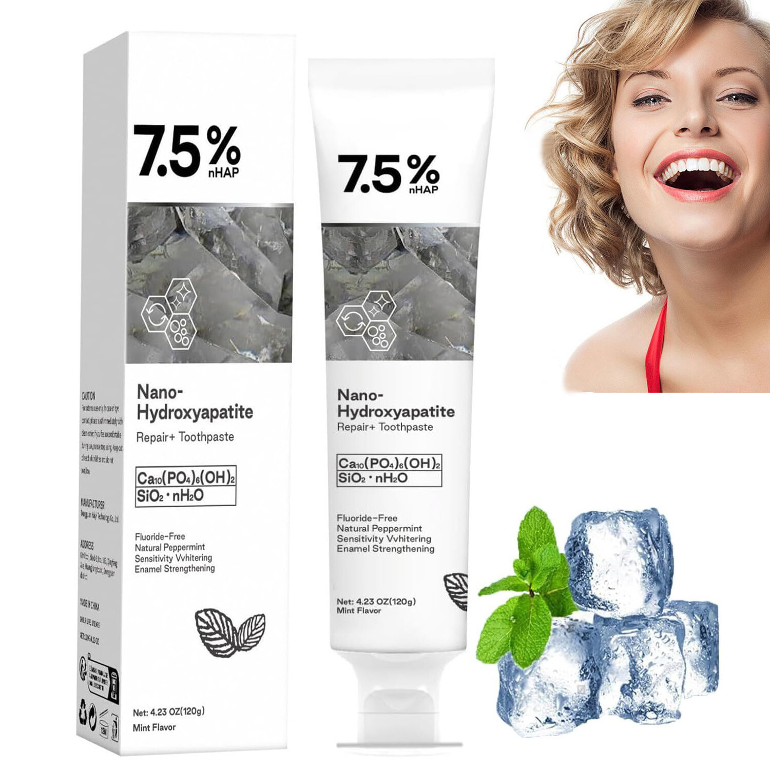 7.5% Hap Nano-Hydroxyapatite Toothpaste Remove Deep Clean For Sensitive Teeth~