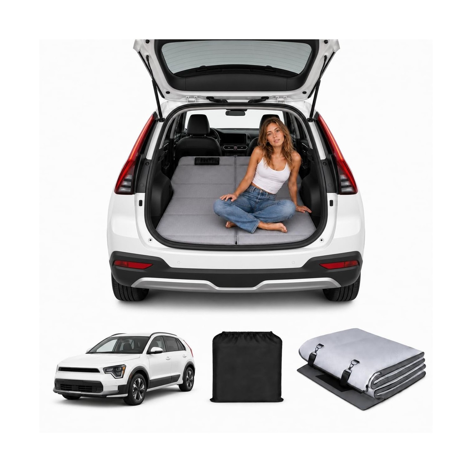 Car Mattress for Kia NIRO 2023-2026 Non-Inflatable Car Camping Mattress, Fold...