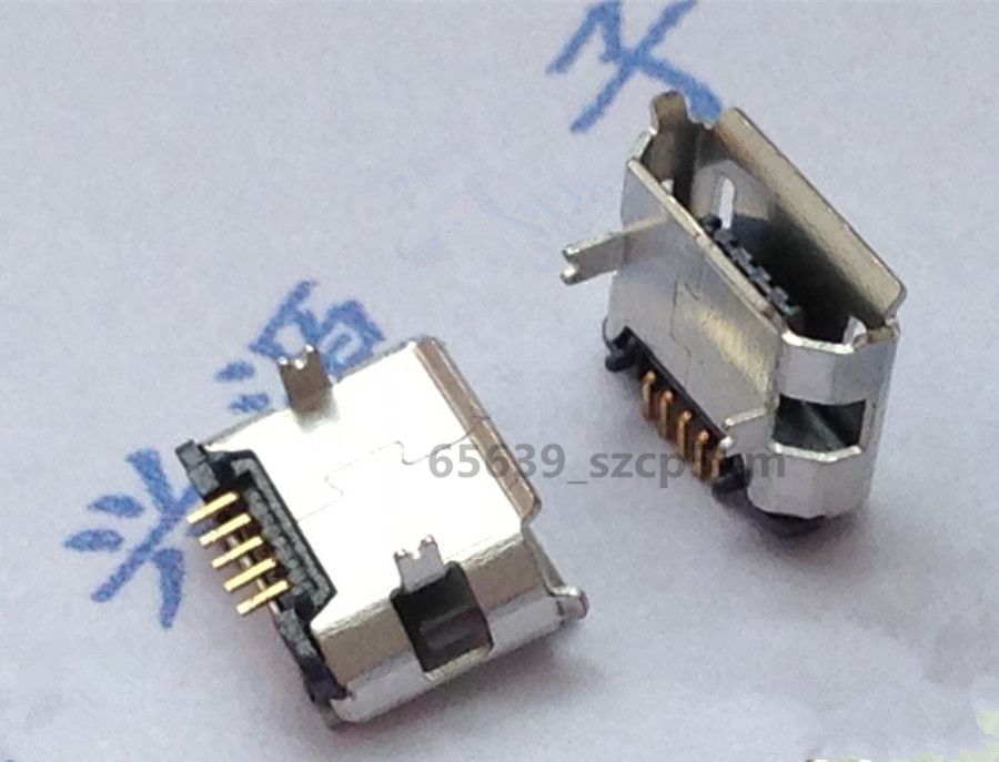 20 Pcs Micro USB Type B Female 5 pin SMT SMD 2 pin Legs DIP Socket Connector