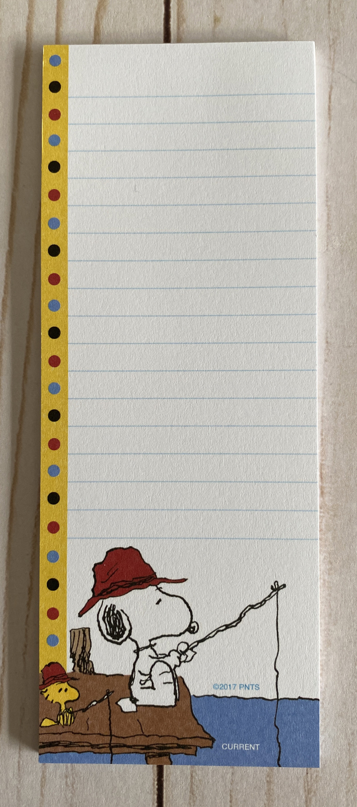 Snoopy Peanuts + Woodstock Fishing On Dock Note List Paper Pad New Gift Idea