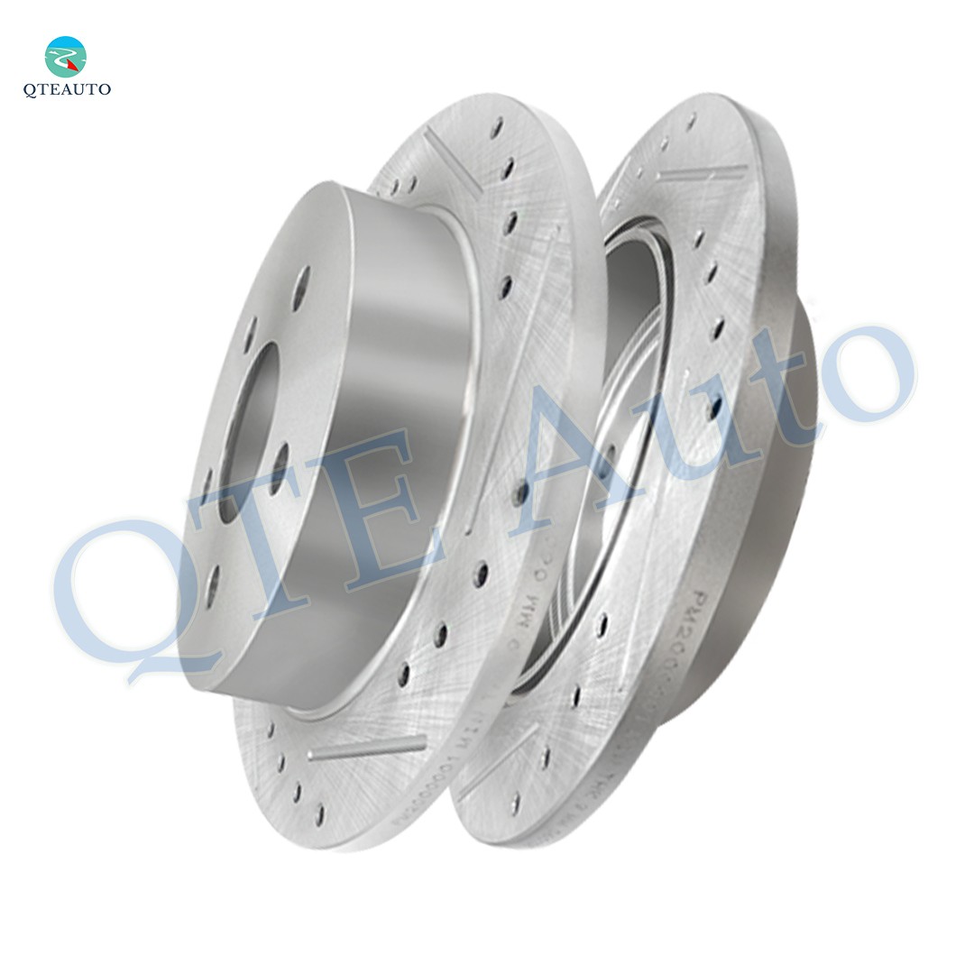 Rear 278mm Drilled Slotted Disc Brake Rotors For 1997-2003 Pontiac Grand Prix