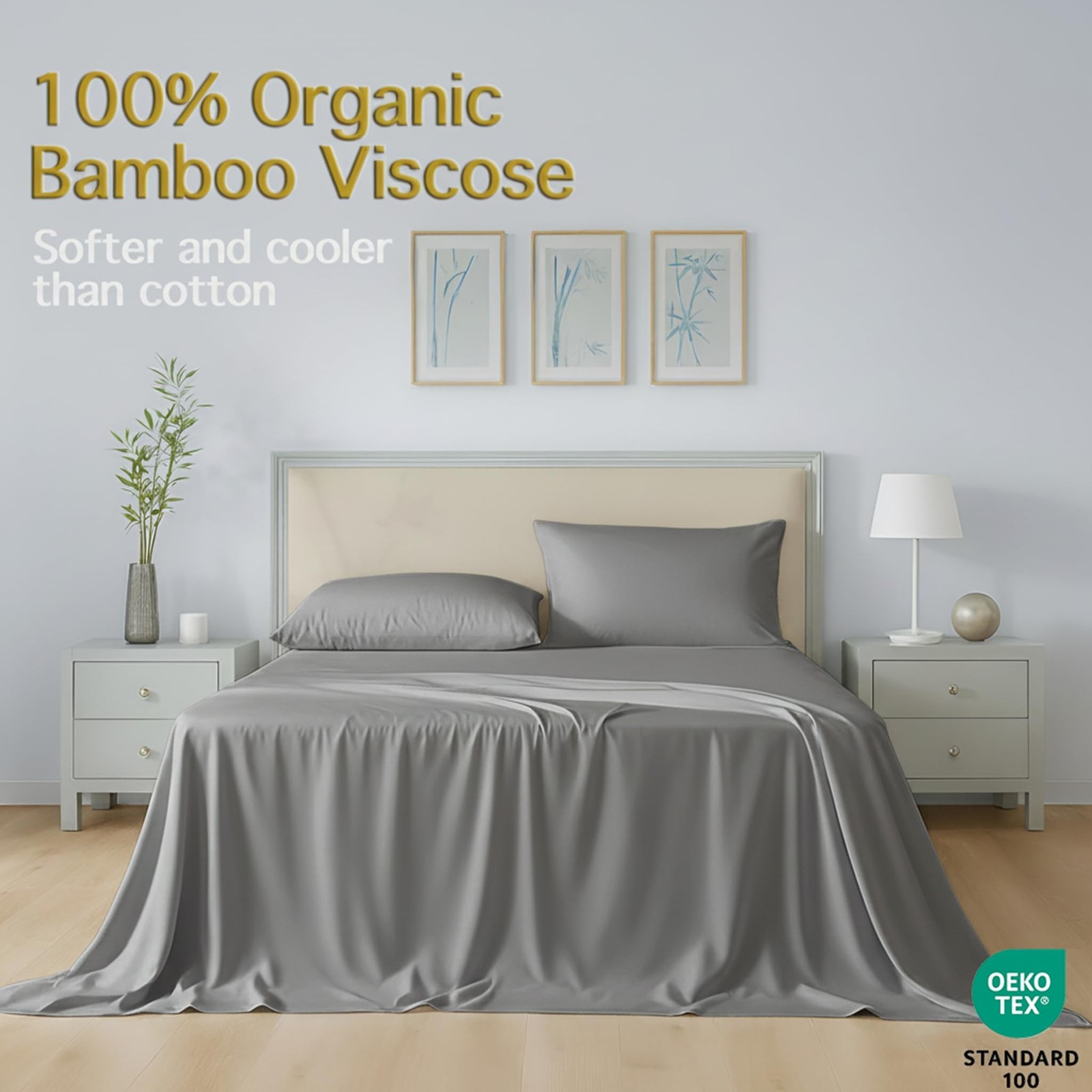 100% Viscose Derived from Bamboo Queen Size Flat Sheet Only – Luxury Soft, Co...
