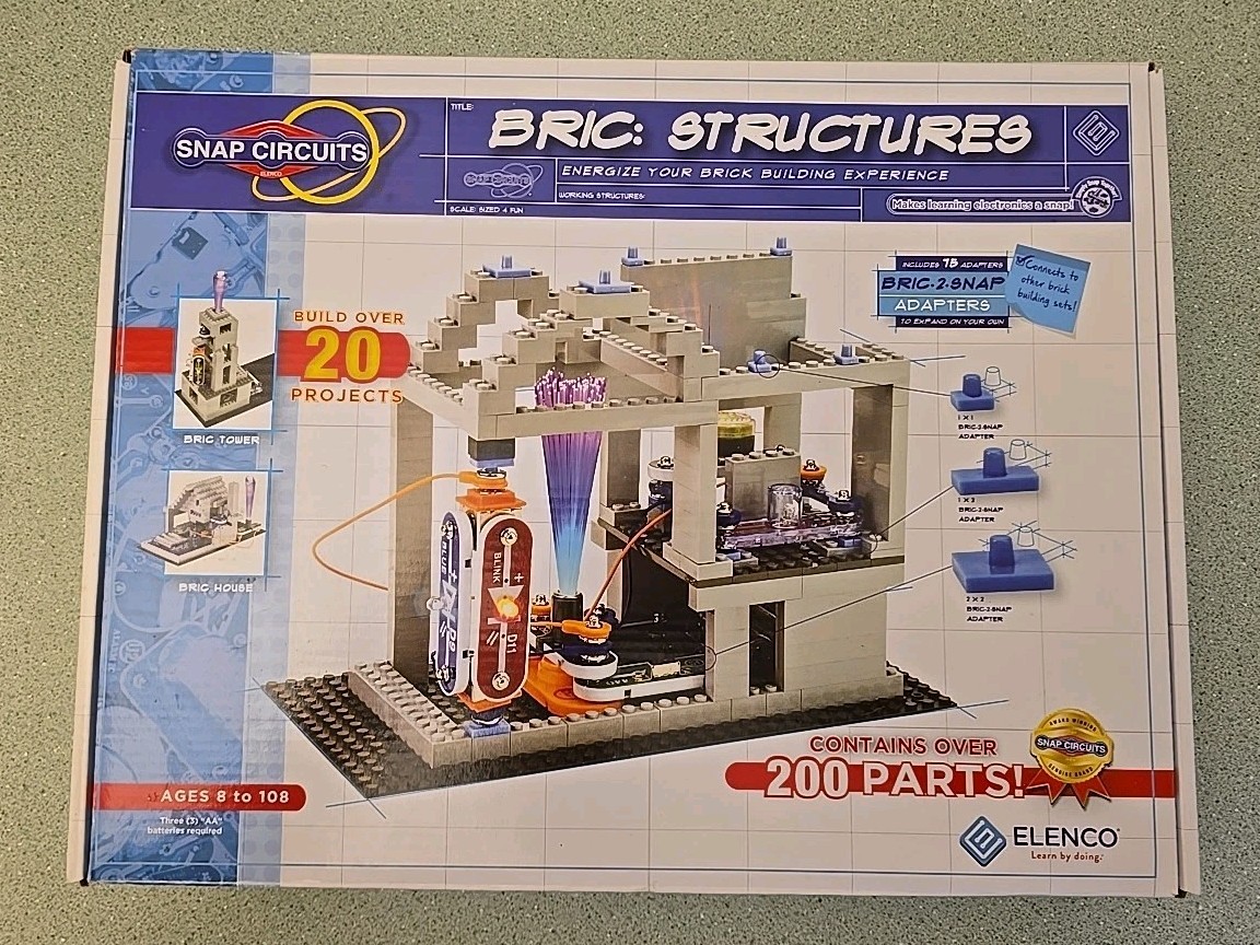 Elenco Snap Circuits Bric: Structures Kit - New Open Box + Extra Bricks & Parts