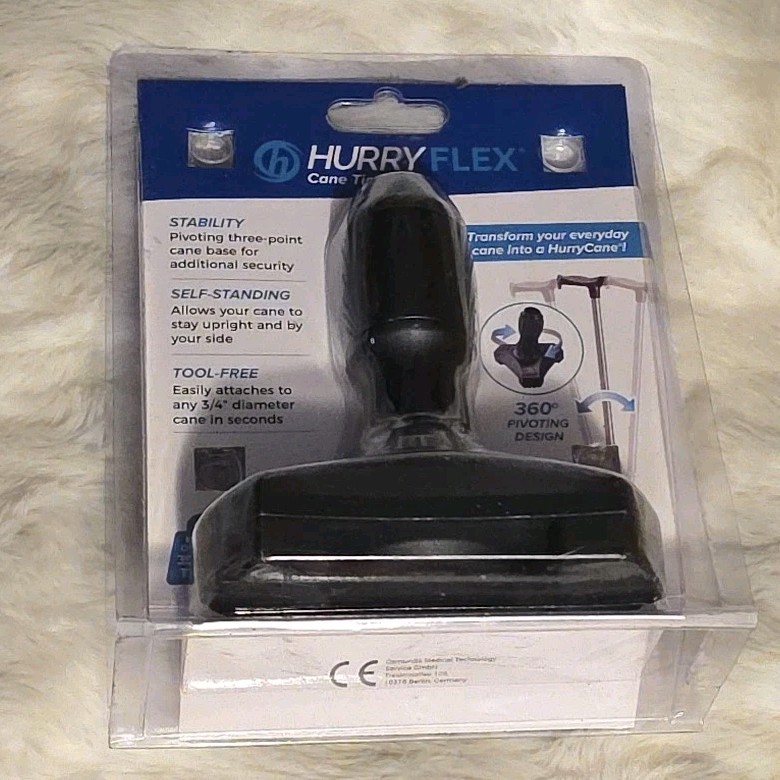 Hurry Flex Cane Tip - NEW - Free Shipping - 360 Pivot - Fits 3/4" Diameter Cane