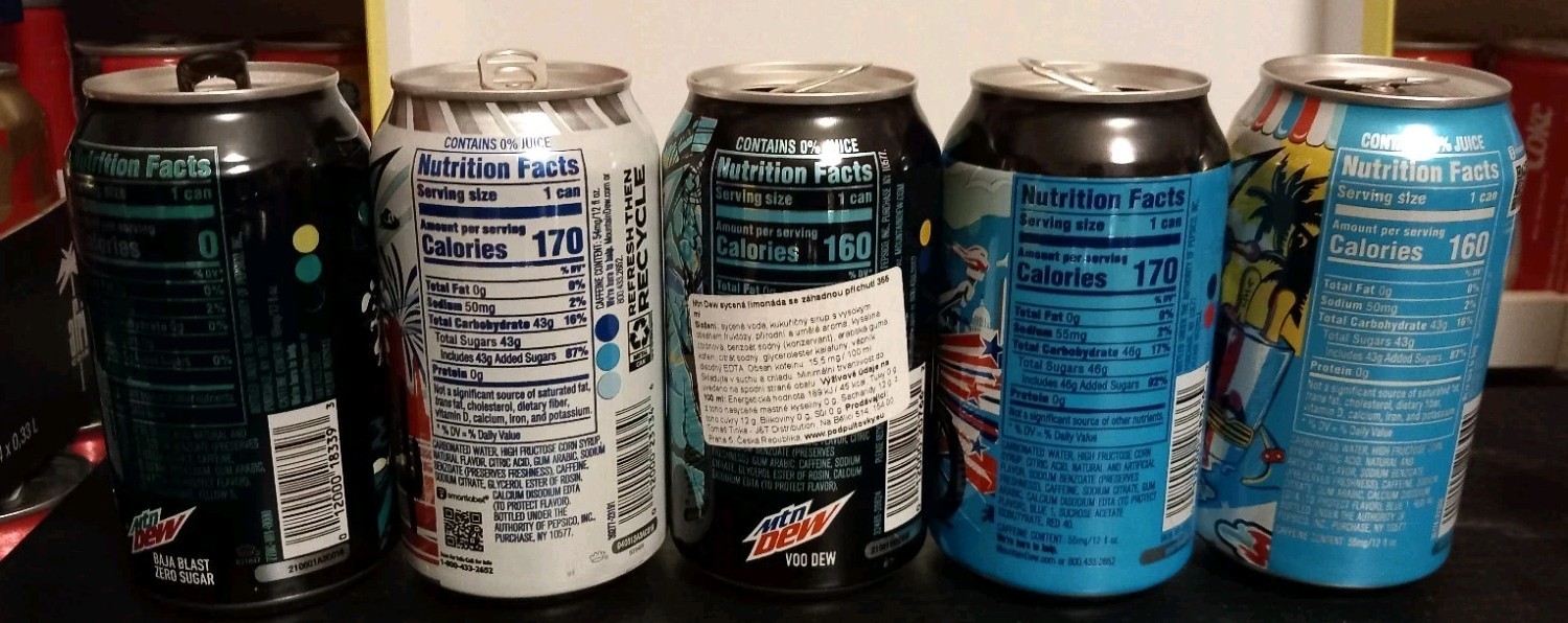 Nice Soda Can Mountain Dew. From USA. Empty Can.