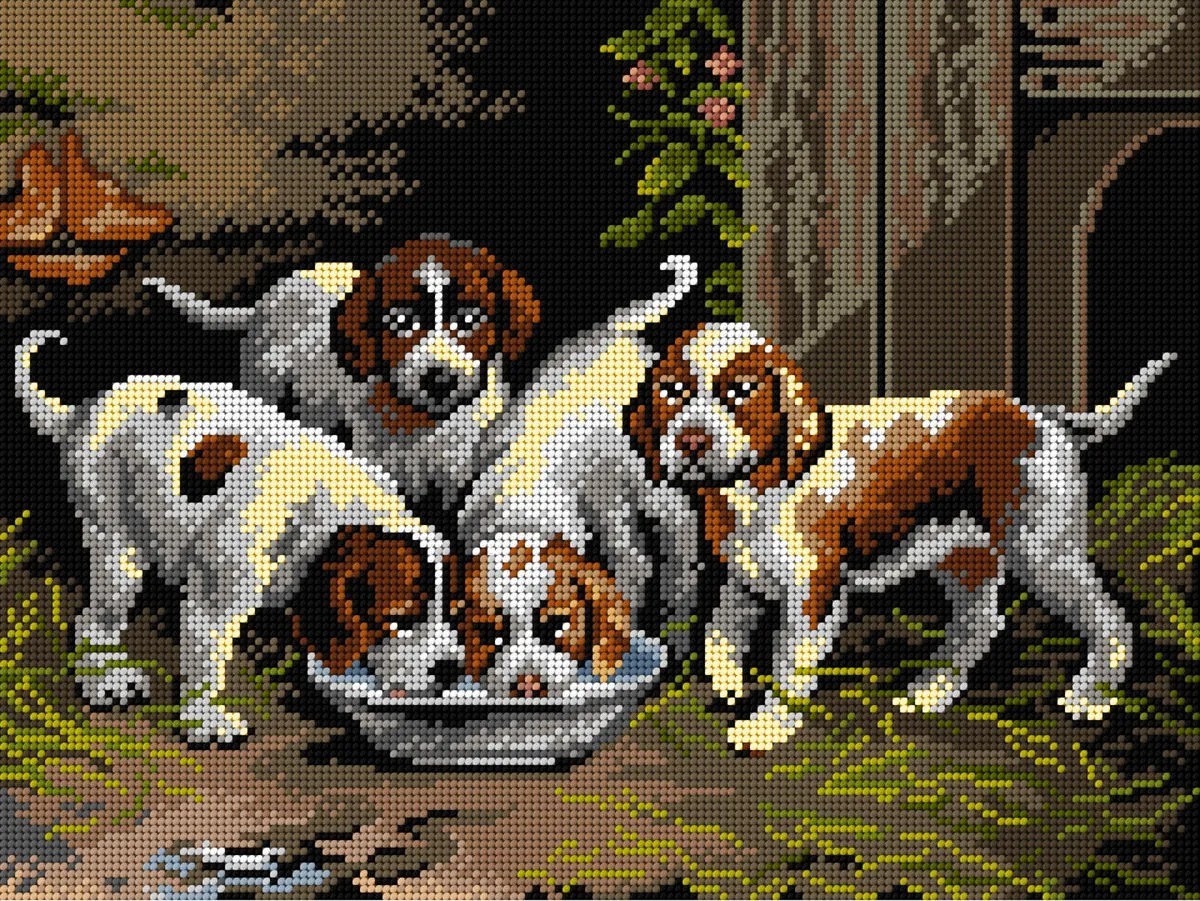 Orchidea Gobelin canvas for halfstitch without yarn after Otto Eerelman - Pup...