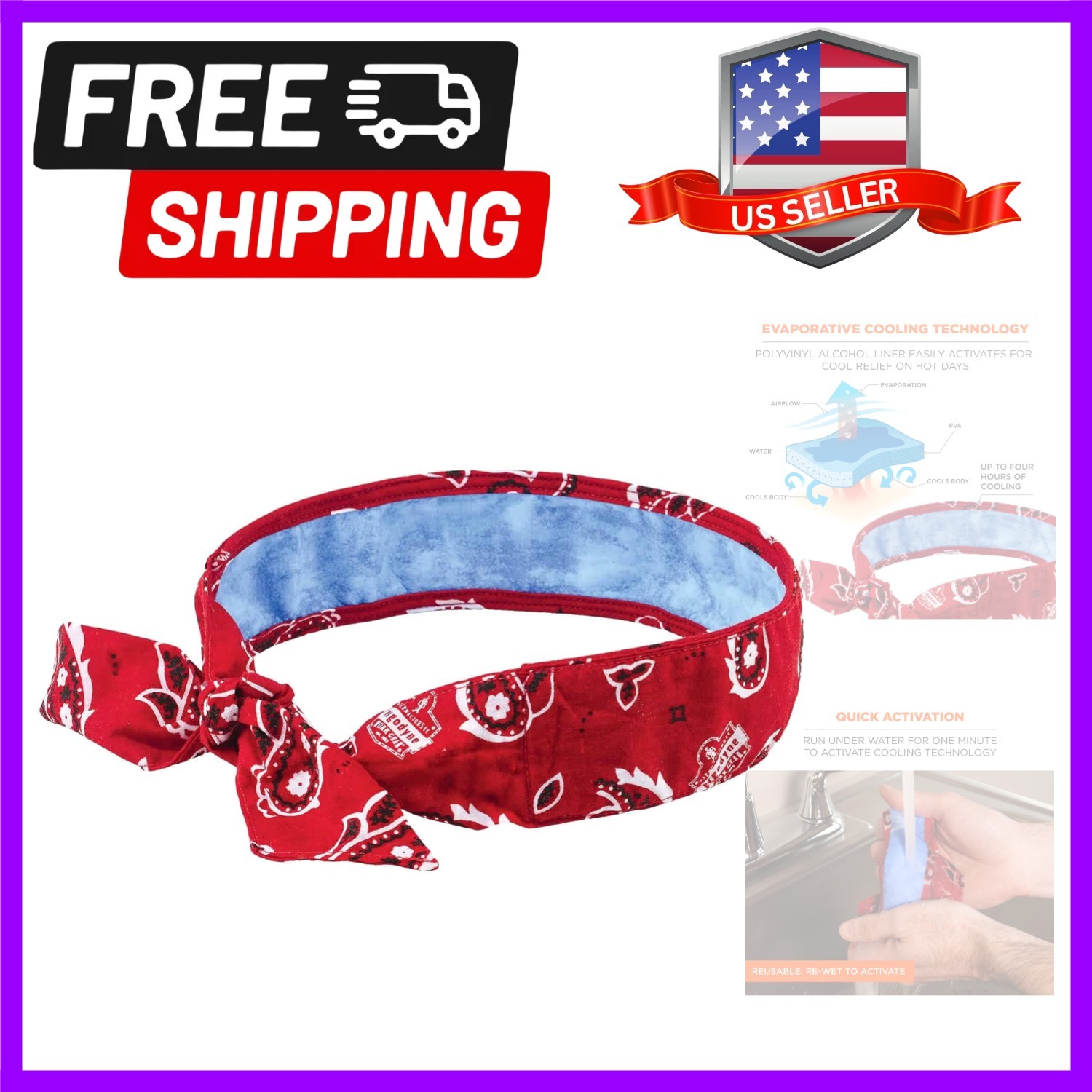 Reusable Chill Its Cooling Bandana with Adjustable Fit - Perfect for Outdoor Fun