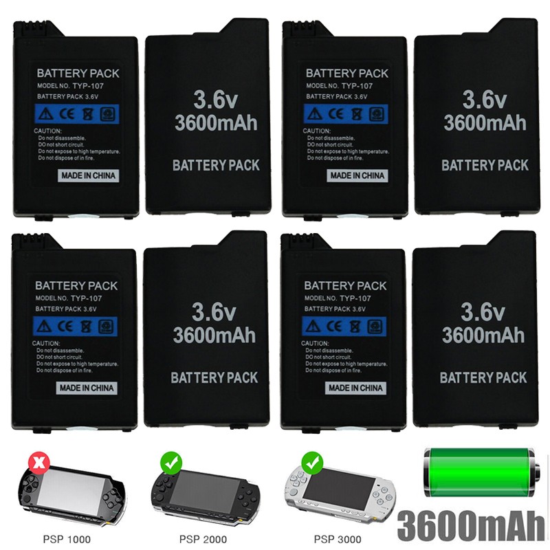 3.6V Rechargeable Battery For Sony PSP 2000 2001 PSP 3000 3001 Series 3600mAh