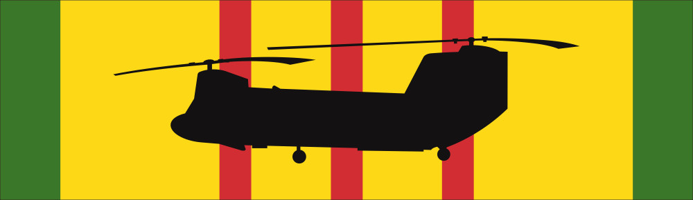 Vietnam Boeing CH-47 Chinook Helicopter Decal - 6.00" Wide x 1.77" Tall Decal