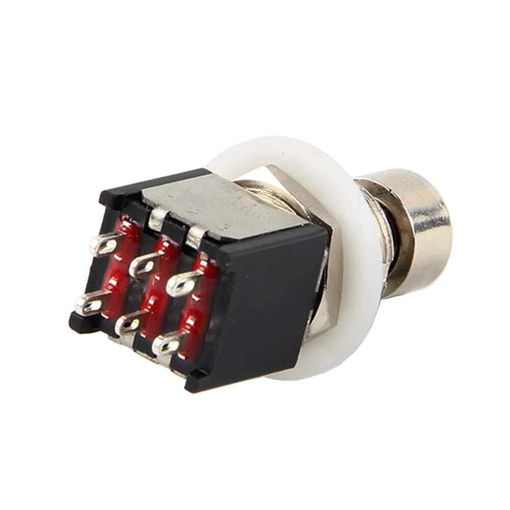 5Pcs DPDT Latching ON/ON Foot Switch Guitar Effects Pedal Stomp Box 6pin