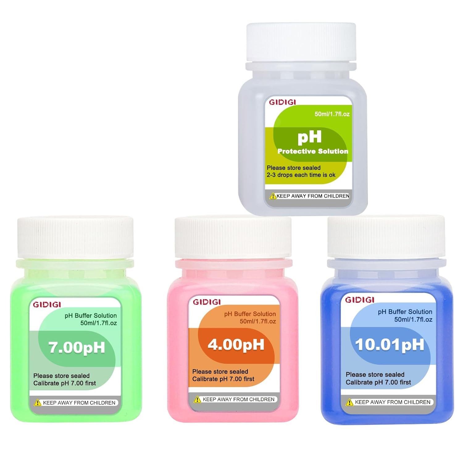 Ph Calibration Solution Kit (4,7,10 Ph Buffer Solution) & Ph Electrode Storage S