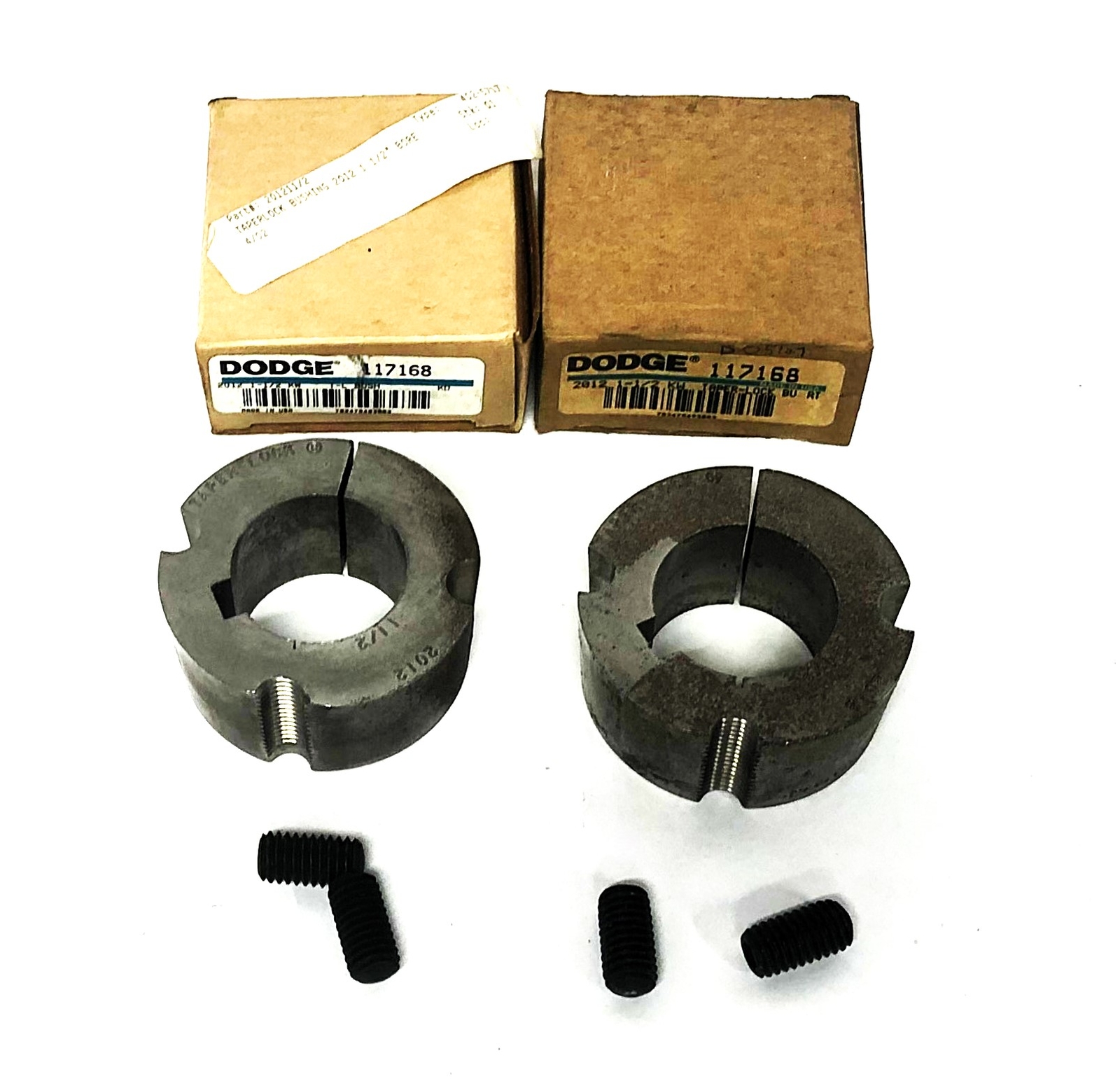 Dodge Split Taper-Lock Bushing 2012X1-1/2 KW (117168) [Lot of 2] NOS