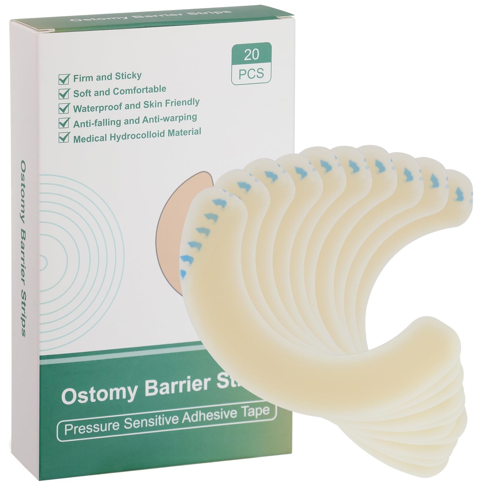 Ostomy Barrier Strips [Pack of 20], Elastic Barrier Strips for Colostomy Bags...