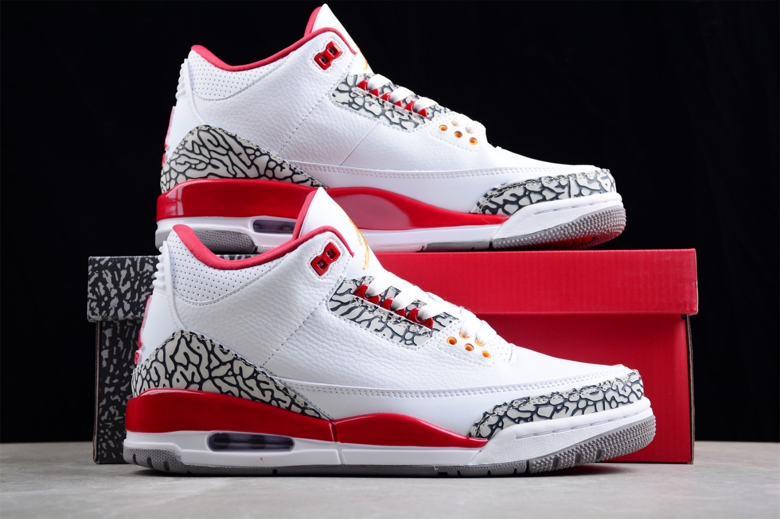 Size7-12 Jordan 3 Retro "Cardinal Red" Men's Basketball Shoes Mid Top