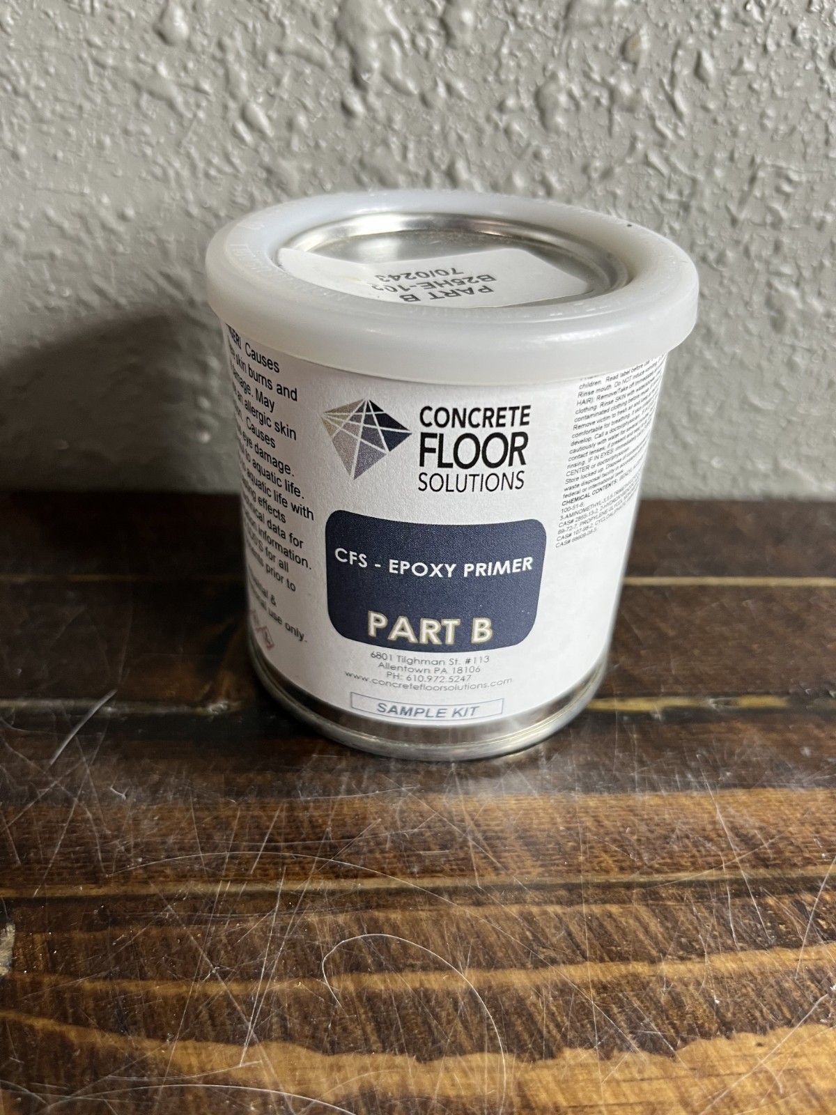 Concrete Floor Solutions CFS Epoxy Primer Part B Sample Kit B25HE-102