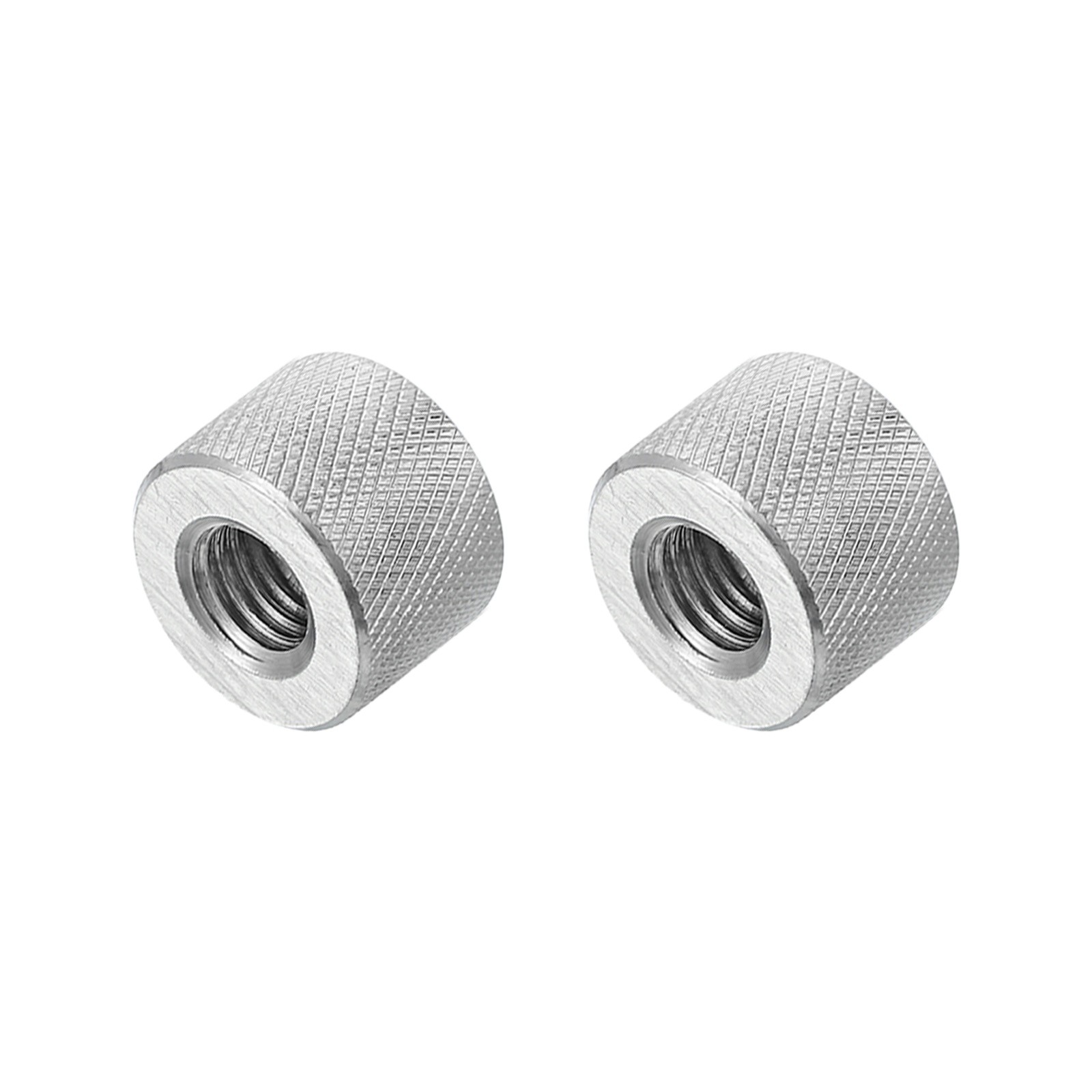 M10 2 Pack 304 Stainless Steel Round Knurled Connector Nuts,0.79"OD x 0.47"H