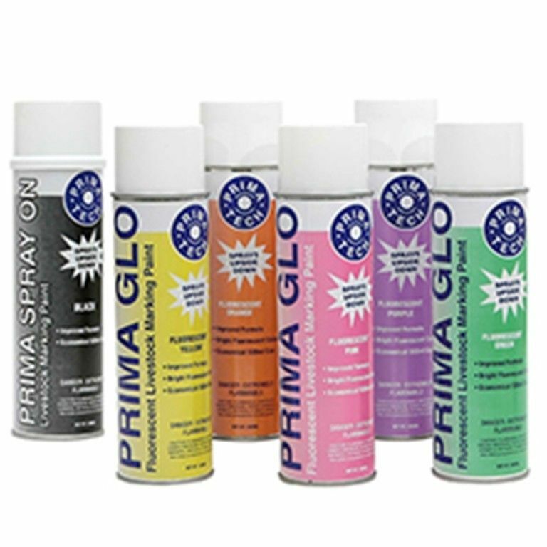 PRIMA GLO Spray Identification Sorting Livestock 500ml Florescent Purple Marking